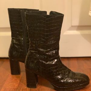 Patent leather Croc Boots